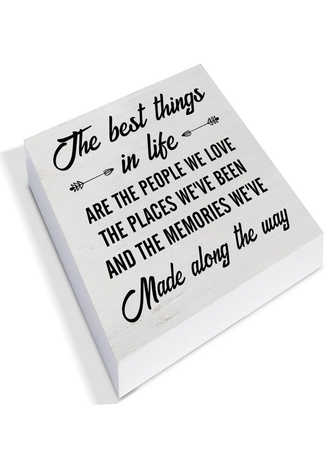 YIDOU the Best Things in Life are the People We Love Wood Box Sign Decor Desk Sign Wooden Box Block Sign Gifts for Friends Family, Home Office Shelf Wall Decoration - Image 2